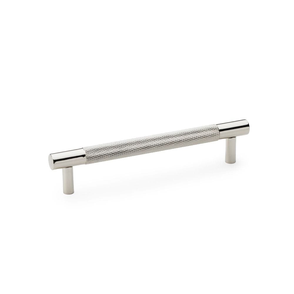 Alexander & Wilks Cabinet Hardware Polished Nickel / Cabinet Pull Handles / 128mm Alexander & Wilks Brunel Knurled T-Bar Cupboard Handle - Polished Nickel - Centres 128mm