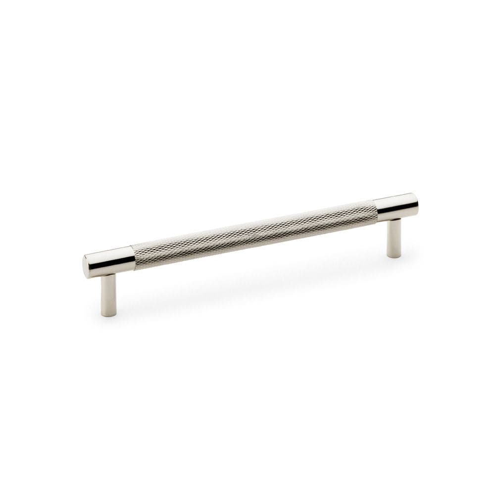 Alexander & Wilks Cabinet Hardware Polished Nickel / Cabinet Pull Handles / 160mm Alexander & Wilks Brunel Knurled T-Bar Cupboard Handle - Polished Nickel - Centres 160mm