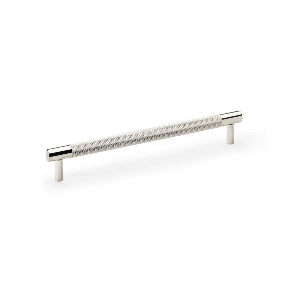Alexander & Wilks Cabinet Hardware Polished Nickel / Cabinet Pull Handles / 192mm Alexander & Wilks Brunel Knurled T-Bar Cupboard Handle - Polished Nickel - Centres 192mm