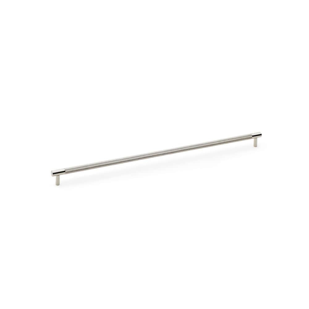 Alexander & Wilks Cabinet Hardware Polished Nickel / Cabinet Pull Handles / 448mm Alexander & Wilks Brunel Knurled T-Bar Cupboard Handle - Polished Nickel - Centres 448mm