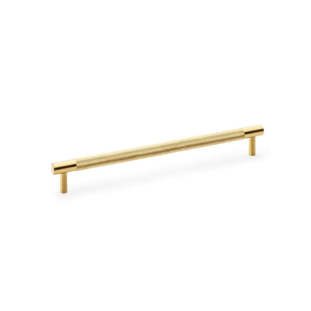Alexander & Wilks Cabinet Hardware Satin Brass PVD / Cabinet Pull Handles / 224mm Alexander & Wilks Brunel Knurled T-Bar Cupboard Handle - Satin Brass PVD - Centres 224mm