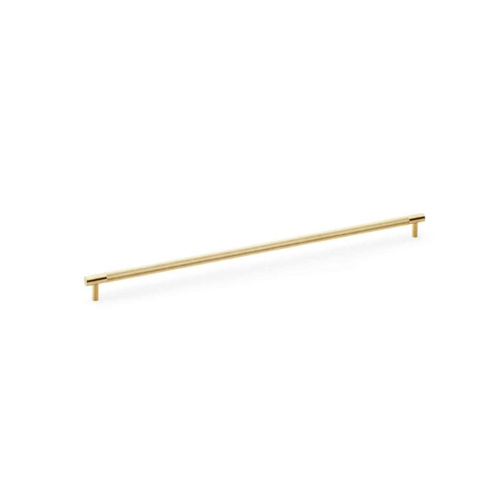 Alexander & Wilks Cabinet Hardware Satin Brass PVD / Cabinet Pull Handles / 448mm Alexander & Wilks Brunel Knurled T-Bar Cupboard Handle - Satin Brass PVD - Centres 448mm