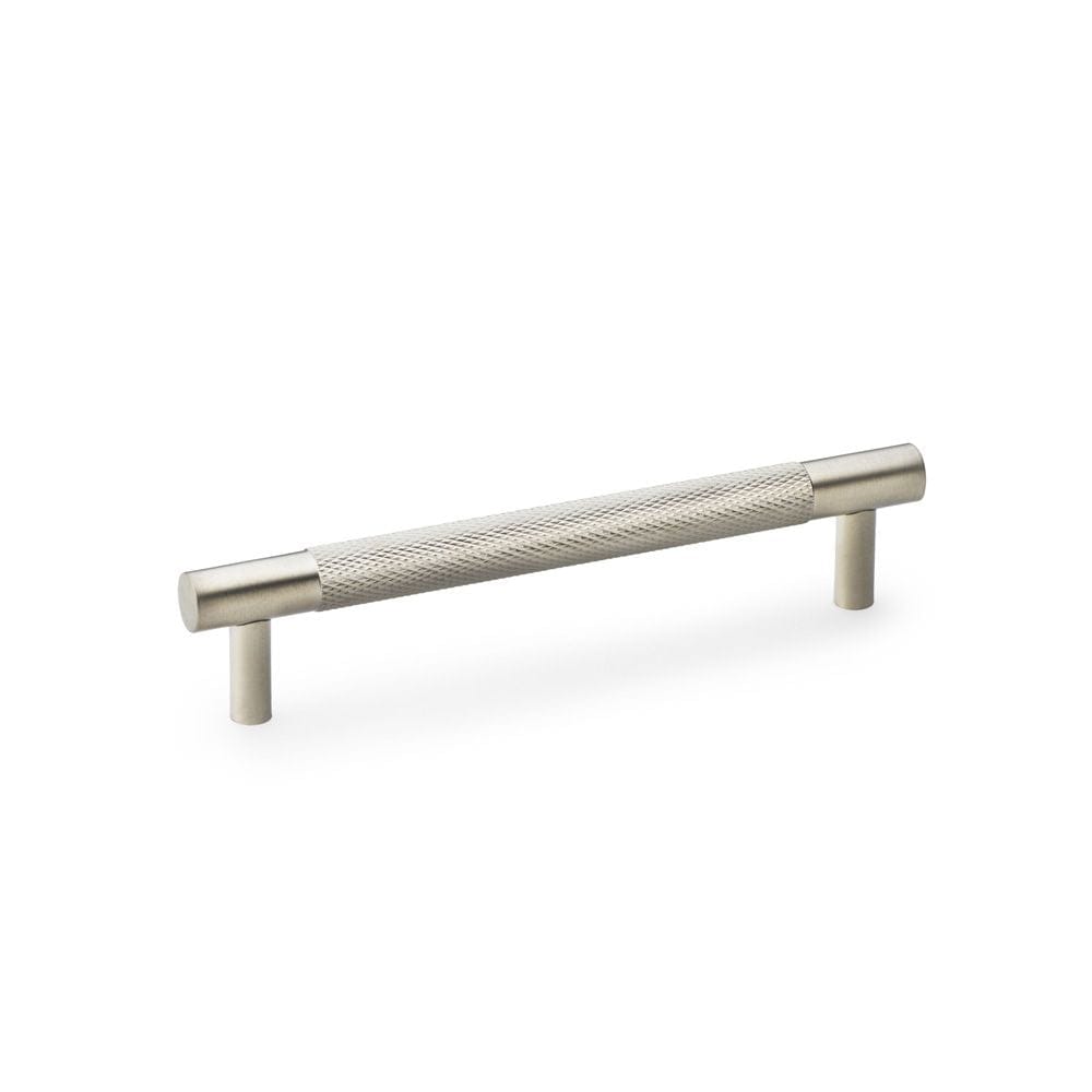 Alexander & Wilks Cabinet Hardware Satin Nickel / Cabinet Pull Handles / 128mm Alexander & Wilks Brunel Knurled T-Bar Cupboard Handle - Satin Nickel - Centres 128mm