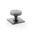 Alexander & Wilks Cabinet Hardware Dark Bronze PVD / Cabinet Knobs Alexander & Wilks Bullion Cupboard Knob on Square Backplate - Dark Bronze PVD