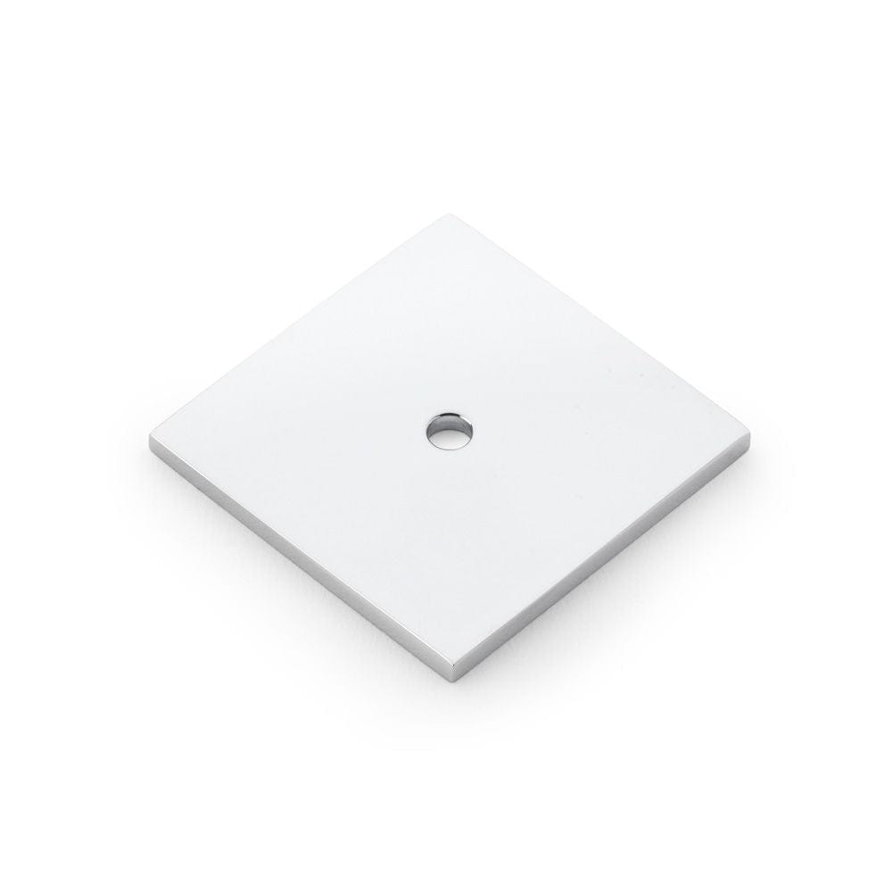 Alexander & Wilks Cabinet Hardware Polished Chrome / Cabinet Knob/Pull Backplates Alexander & Wilks Bullion Square Backplate - Polished Chrome