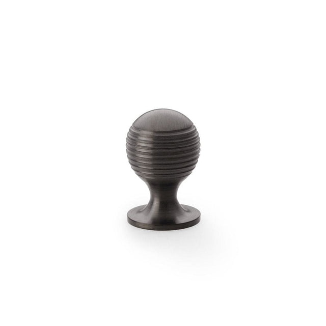 Alexander & Wilks Cabinet Hardware Dark Bronze PVD / Cabinet Knobs / 25mm Dia. Alexander & Wilks Caesar Cupboard Knob on Round Rose - Dark Bronze PVD - 25mm