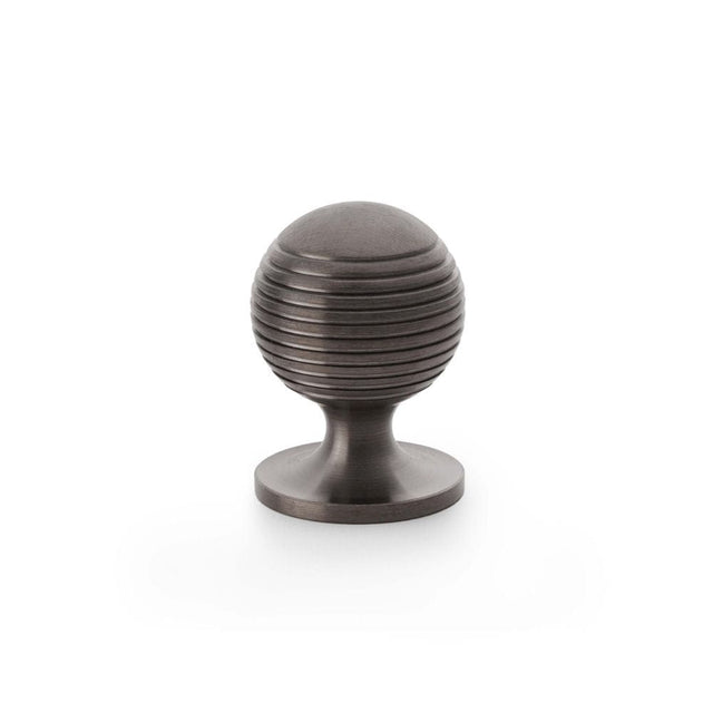 Alexander & Wilks Cabinet Hardware Dark Bronze PVD / Cabinet Knobs / 32mm Dia. Alexander & Wilks Caesar Cupboard Knob on Round Rose - Dark Bronze PVD - 32mm