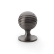 Alexander & Wilks Cabinet Hardware Dark Bronze PVD / Cabinet Knobs / 38mm Dia. Alexander & Wilks Caesar Cupboard Knob on Round Rose - Dark Bronze PVD - 38mm