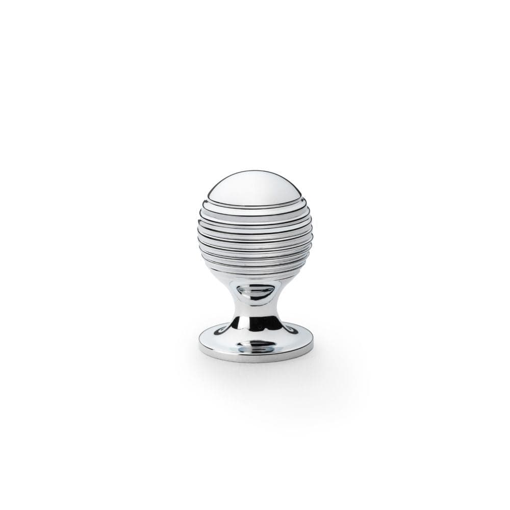 Alexander & Wilks Cabinet Hardware Polished Chrome / Cabinet Knobs / 25mm Dia. Alexander & Wilks Caesar Cupboard Knob on Round Rose - Polished Chrome - 25mm