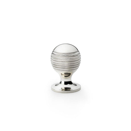 Alexander & Wilks Cabinet Hardware Polished Nickel / Cabinet Knobs / 25mm Dia. Alexander & Wilks Caesar Cupboard Knob on Round Rose - Polished Nickel - 25mm