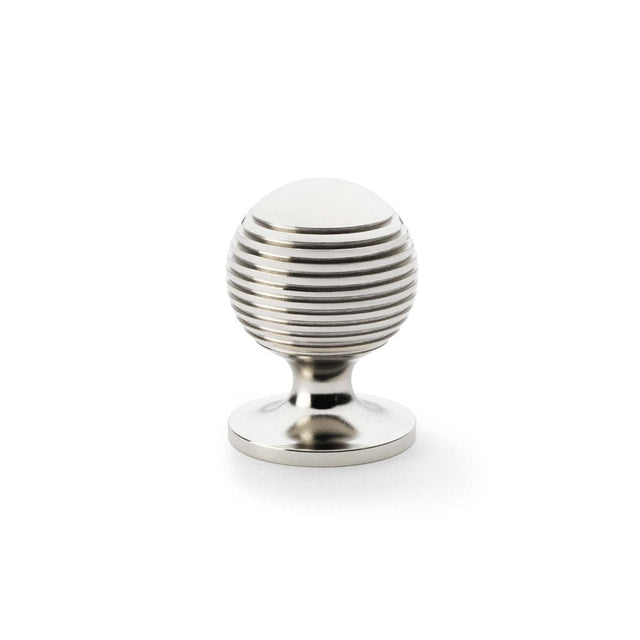 Alexander & Wilks Cabinet Hardware Polished Nickel / Cabinet Knobs / 32mm Dia. Alexander & Wilks Caesar Cupboard Knob on Round Rose - Polished Nickel - 32mm