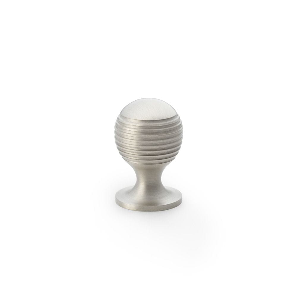 Alexander & Wilks Cabinet Hardware Satin Nickel / Cabinet Knobs / 25mm Dia. Alexander & Wilks Caesar Cupboard Knob on Round Rose - Satin Nickel - 25mm