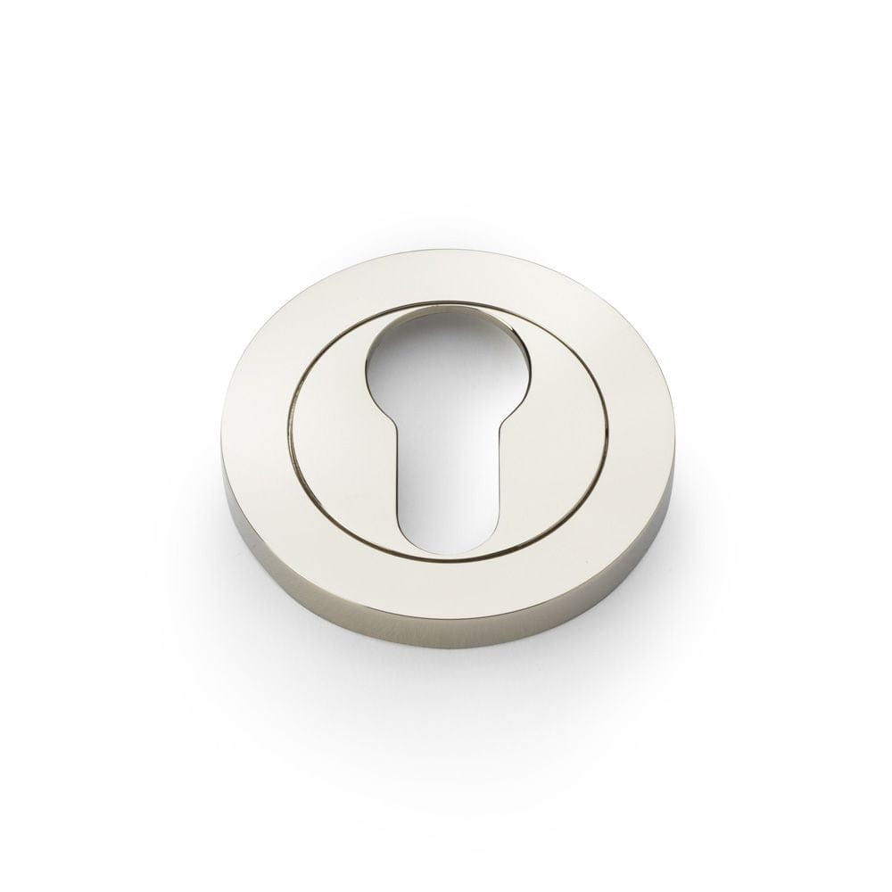 Alexander & Wilks Door Furniture Polished Nickel PVD / Euro Profile Escutcheons Alexander & Wilks Concealed Fix Escutcheon Euro Profile - Polished Nickel PVD