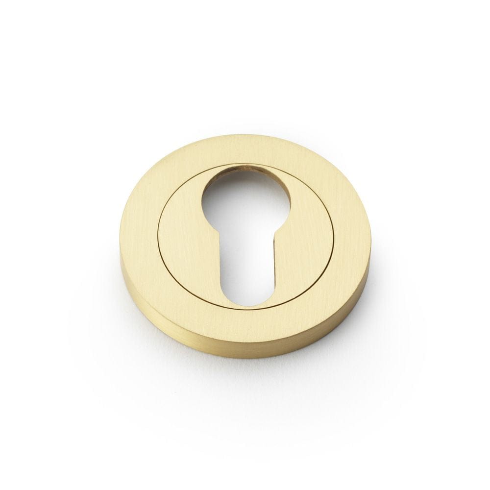 Alexander & Wilks Door Furniture Satin Brass / Euro Profile Escutcheons Alexander & Wilks Concealed Fix Escutcheon Euro Profile - Satin Brass