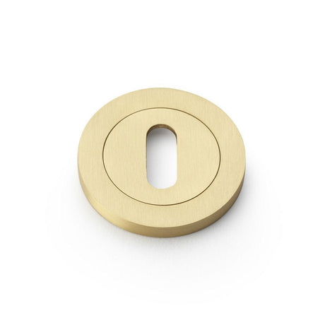 Alexander & Wilks Door Furniture Satin Brass / Mortice Key Profile Escutcheons Alexander & Wilks Concealed Fix Escutcheon Standard Profile - Satin Brass