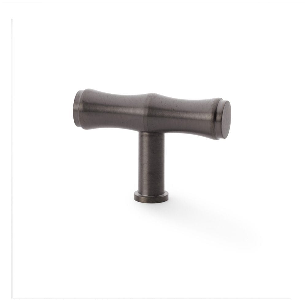 Alexander & Wilks Cabinet Hardware Dark Bronze PVD / Cabinet Knobs Alexander & Wilks Crispin Bamboo T-bar Cupboard Knob - Dark Bronze PVD