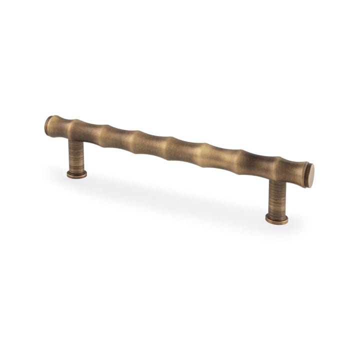 Alexander & Wilks Cabinet Hardware Antique Brass / Cabinet Pull Handles / 128mm Alexander & Wilks Crispin Bamboo T-bar Cupboard Pull Handle - Antique Brass - 128mm Centres