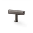 Alexander & Wilks Cabinet Hardware Dark Bronze PVD / Cabinet Knobs Alexander & Wilks Crispin Knurled T-bar Cupboard Knob - Dark Bronze PVD
