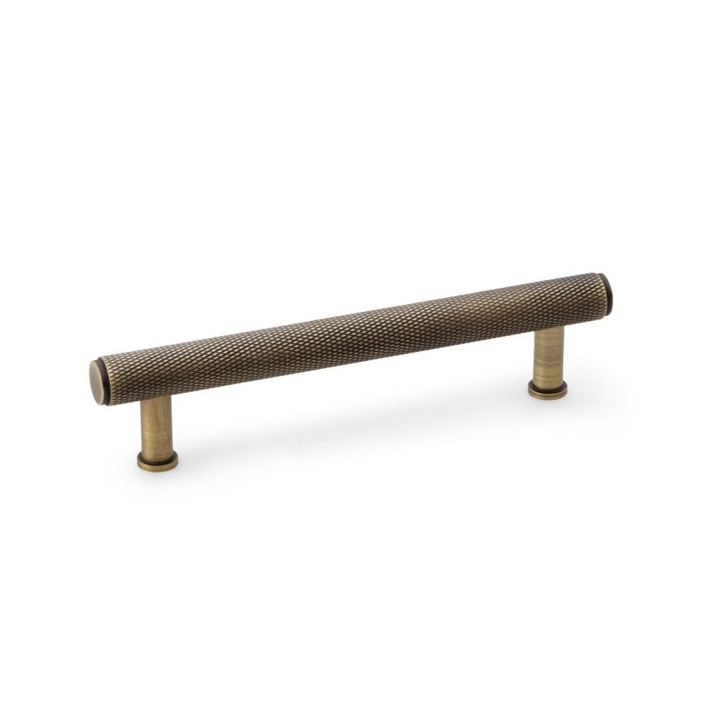 Alexander & Wilks Cabinet Hardware Antique Brass / Cabinet Pull Handles / 128mm Alexander & Wilks Crispin Knurled T-bar Cupboard Pull Handle - Antique Brass - Centres 128mm
