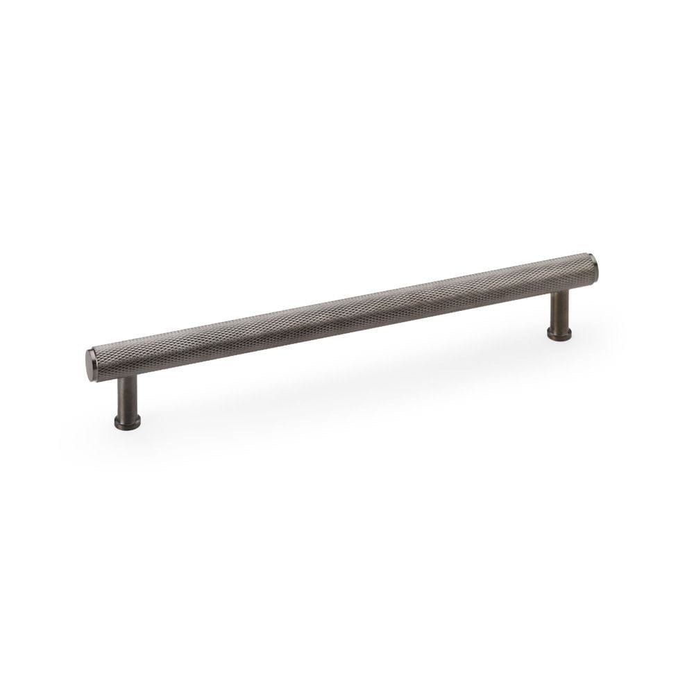 Alexander & Wilks Cabinet Hardware Dark Bronze PVD / Cabinet Pull Handles / 224mm Alexander & Wilks Crispin Knurled T-bar Cupboard Pull Handle - Dark Bronze PVD - Centres 224mm
