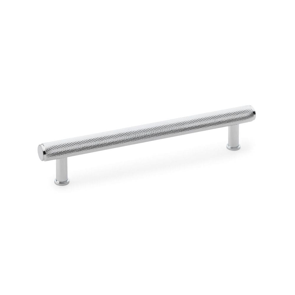 Alexander & Wilks Cabinet Hardware Polished Chrome / Cabinet Pull Handles / 160mm Alexander & Wilks Crispin Knurled T-bar Cupboard Pull Handle - Polished Chrome - Centres 160mm