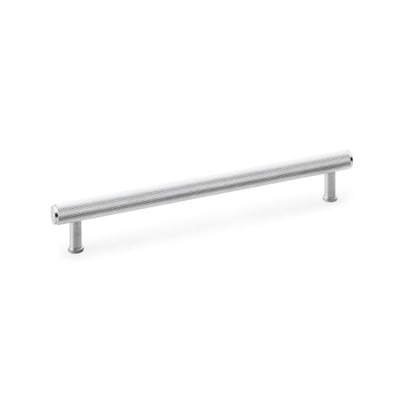 Alexander & Wilks Cabinet Hardware Satin Chrome / Cabinet Pull Handles / 224mm Alexander & Wilks Crispin Knurled T-bar Cupboard Pull Handle - Satin Chrome - Centres 224mm