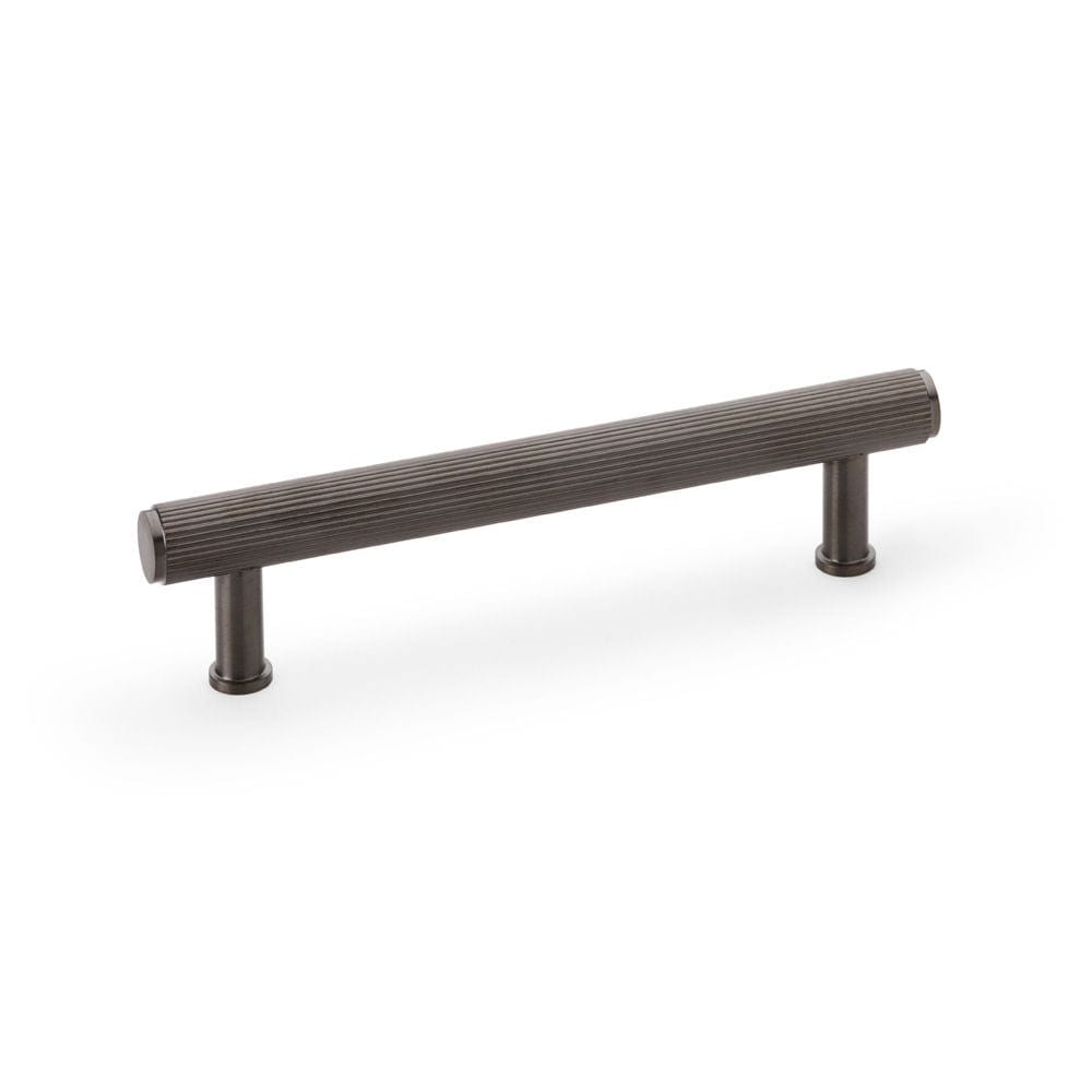 Alexander & Wilks Cabinet Hardware Dark Bronze PVD / Cabinet Pull Handles / 128mm Alexander & Wilks Crispin Reeded T-bar Cupboard Pull Handle - Dark Bronze PVD - 128mm