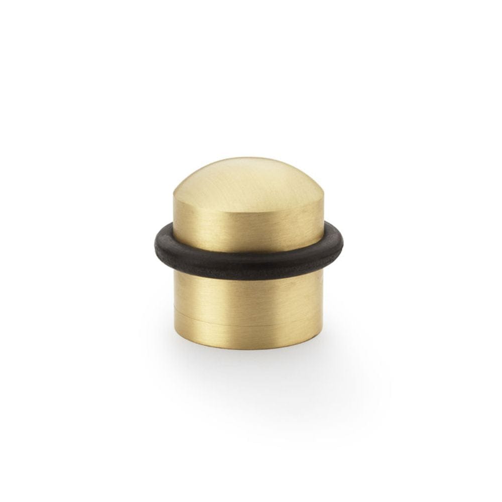 Alexander & Wilks Door Furniture Satin Brass / Floor Door Stop Alexander & Wilks Dome Top Floor Mounted Door Stop - Satin Brass