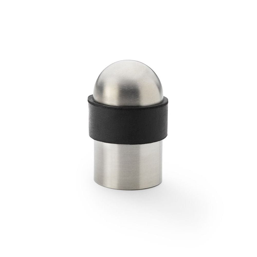 Alexander & Wilks Door Furniture Satin Stainless Steel / Floor Door Stop Alexander & Wilks Floor Mounted Dome Top Cylinder Door Stop - Satin Stainless Steel