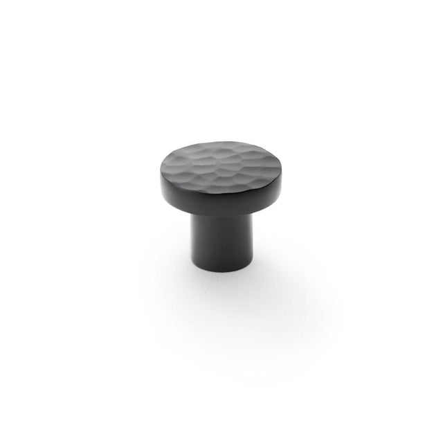 Alexander & Wilks Cabinet Hardware Black / Cabinet Knobs / 30mm Dia. Alexander & Wilks Hanover Hammered Cupboard Knob - Black - 30mm