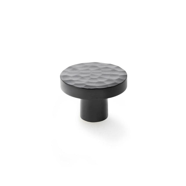 Alexander & Wilks Cabinet Hardware Black / Cabinet Knobs / 38mm Dia. Alexander & Wilks Hanover Hammered Cupboard Knob - Black - 38mm