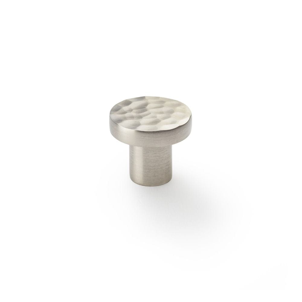 Alexander & Wilks Cabinet Hardware Satin Nickel / Cabinet Knobs / 30mm Dia. Alexander & Wilks Hanover Hammered Cupboard Knob - Satin Nickel - 30mm