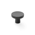 Alexander & Wilks Cabinet Hardware Black / Cabinet Knobs / 38mm Dia. Alexander & Wilks Hanover Knurled Circular Cupboard Knob - Black - 38mm