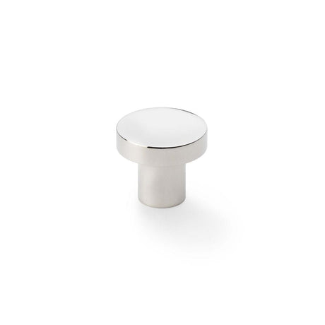Alexander & Wilks Cabinet Hardware Polished Nickel / Cabinet Knobs / 30mm Dia. Alexander & Wilks Hanover Plain Cupboard Knob - Polished Nickel - Knob 30mm