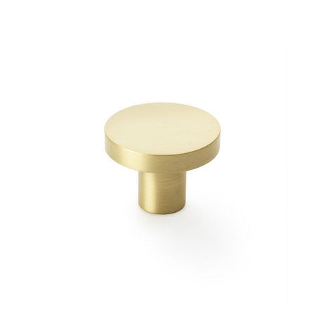 Alexander & Wilks Cabinet Hardware Satin Brass / Cabinet Knobs / 38mm Dia. Alexander & Wilks Hanover Plain Cupboard Knob - Satin Brass - Knob 38mm