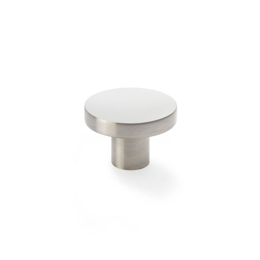Alexander & Wilks Cabinet Hardware Satin Nickel / Cabinet Knobs / 38mm Dia. Alexander & Wilks Hanover Plain Cupboard Knob - Satin Nickel - Knob 38mm