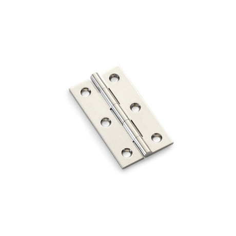 Alexander & Wilks Hinges Polished Nickel / Cabinet Hinges / 2.5" (64mm) Alexander & Wilks Heavy Pattern Solid Brass Cabinet Butt Hinge - Polished Nickel - 2.5"