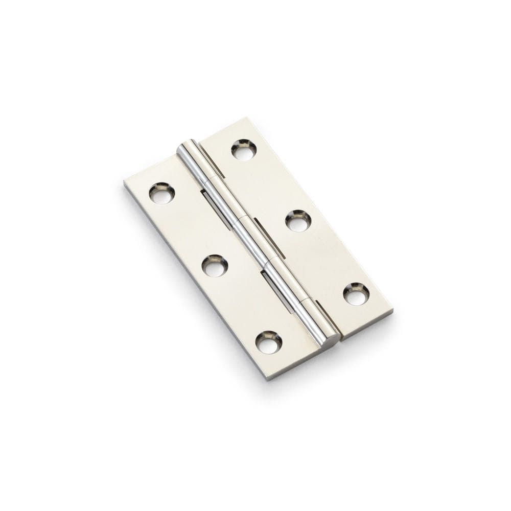 Alexander & Wilks Hinges Polished Nickel / Cabinet Hinges / 3" (76mm) Alexander & Wilks Heavy Pattern Solid Brass Cabinet Butt Hinge - Polished Nickel - 3"