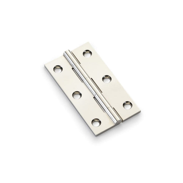 Alexander & Wilks Hinges Polished Nickel / Cabinet Hinges / 3" (76mm) Alexander & Wilks Heavy Pattern Solid Brass Cabinet Butt Hinge - Polished Nickel - 3"