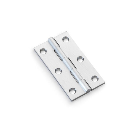 Alexander & Wilks Hinges Satin Chrome / Cabinet Hinges / 3" (76mm) Alexander & Wilks Heavy Pattern Solid Brass Cabinet Butt Hinge - Satin Chrome - 3"