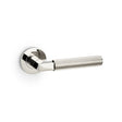 Alexander & Wilks Door Furniture Polished Nickel PVD / Round Rose Alexander & Wilks Hurricane Reeded Lever on Round Rose - Polished Nickel PVD
