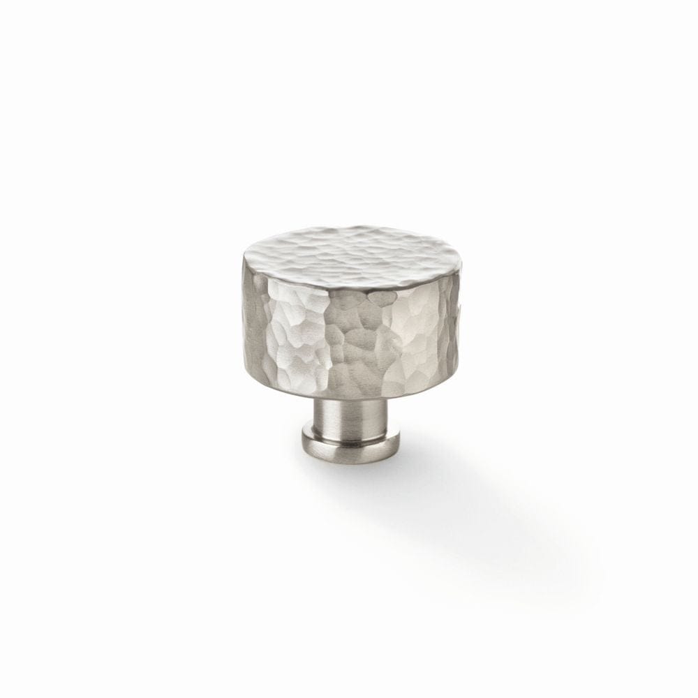 Alexander & Wilks Cabinet Hardware Satin Nickel / Cabinet Knobs / 35mm Dia. Alexander & Wilks Leila Hammered Cupboard Knob - Satin Nickel - 35mm