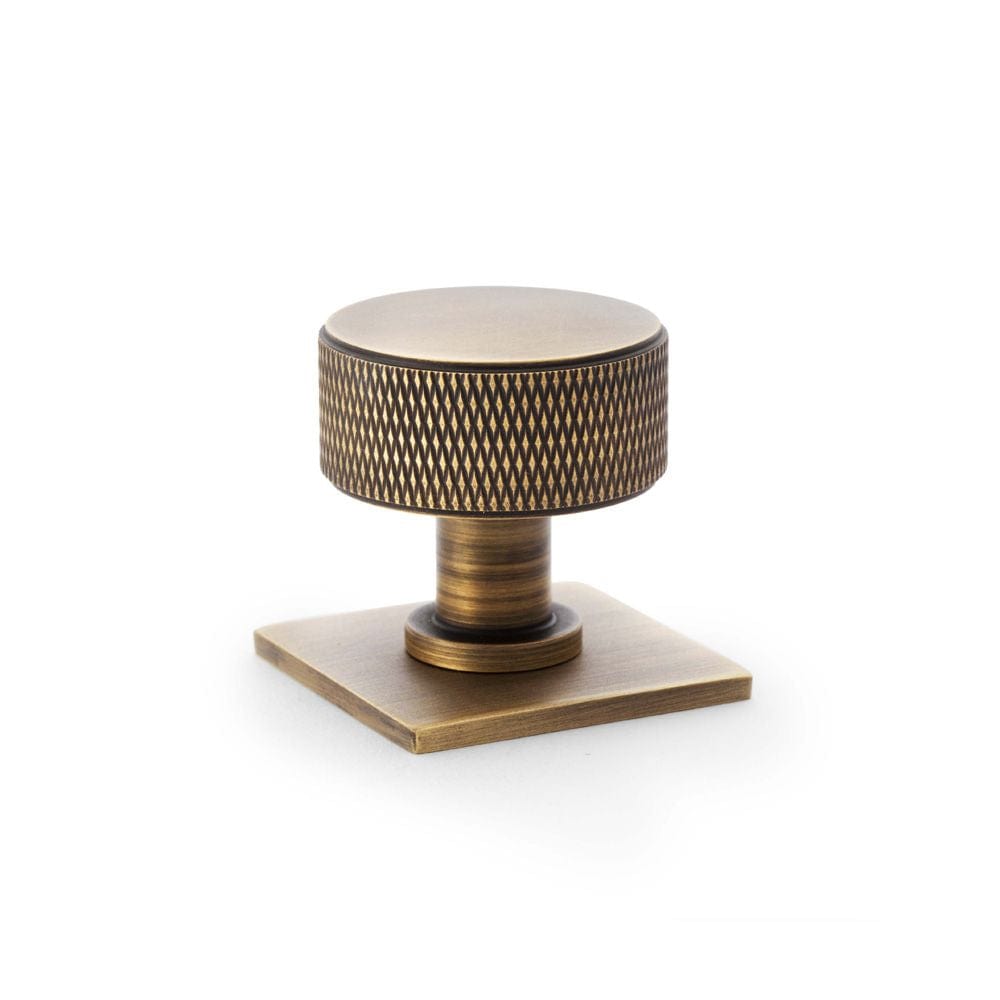Alexander & Wilks Cabinet Hardware Antique Brass / Cabinet Knobs / 35mm Dia. Alexander & Wilks Lucia Knurled Cupboard Knob - Antique Brass - 35mm