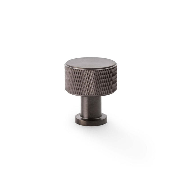 Alexander & Wilks Cabinet Hardware Dark Bronze PVD / Cabinet Knobs / 29mm Dia. Alexander & Wilks Lucia Knurled Cupboard Knob - Dark Bronze PVD - 29mm