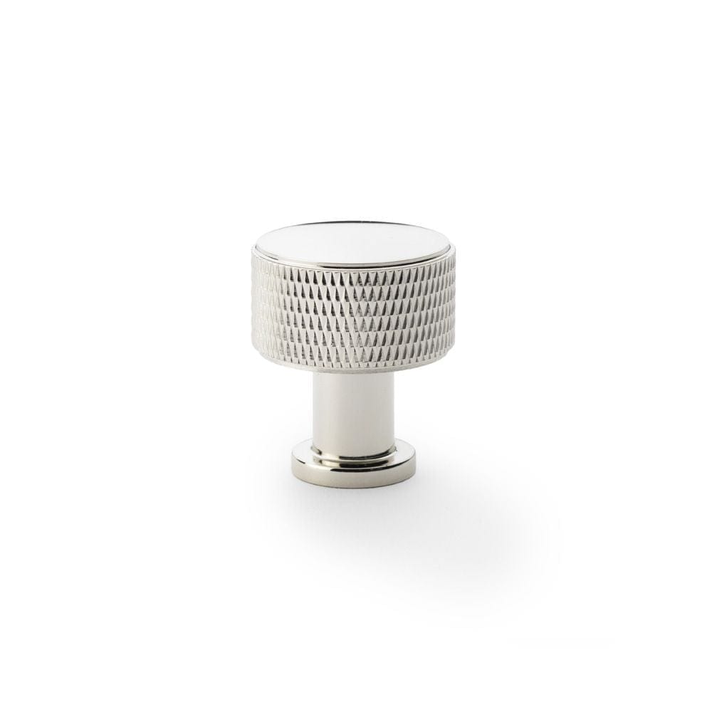 Alexander & Wilks Cabinet Hardware Polished Nickel / Cabinet Knobs / 29mm Dia. Alexander & Wilks Lucia Knurled Cupboard Knob - Polished Nickel - 29mm