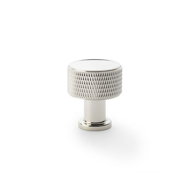 Alexander & Wilks Cabinet Hardware Polished Nickel / Cabinet Knobs / 29mm Dia. Alexander & Wilks Lucia Knurled Cupboard Knob - Polished Nickel - 29mm