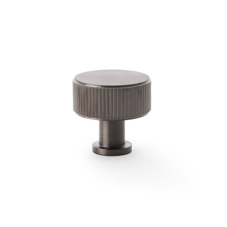 Alexander & Wilks Cabinet Hardware Dark Bronze PVD / Cabinet Knobs / 35mm Dia. Alexander & Wilks Lucia Reeded Cupboard Knob - Dark Bronze PVD - 35mm
