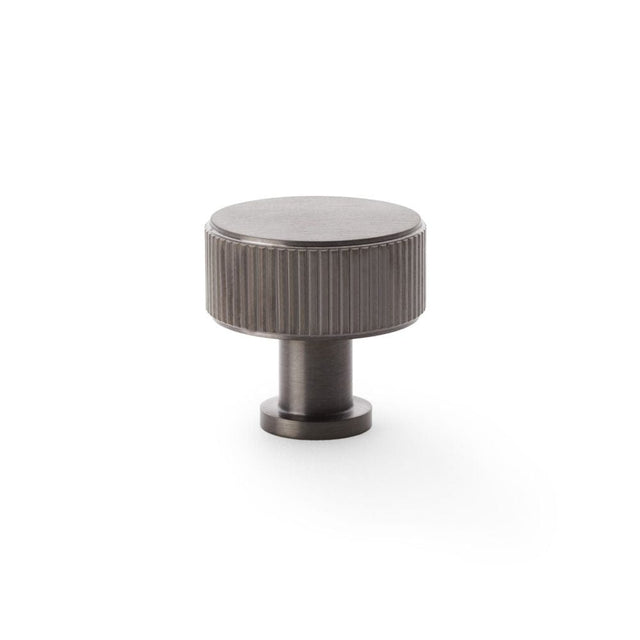 Alexander & Wilks Cabinet Hardware Dark Bronze PVD / Cabinet Knobs / 35mm Dia. Alexander & Wilks Lucia Reeded Cupboard Knob - Dark Bronze PVD - 35mm