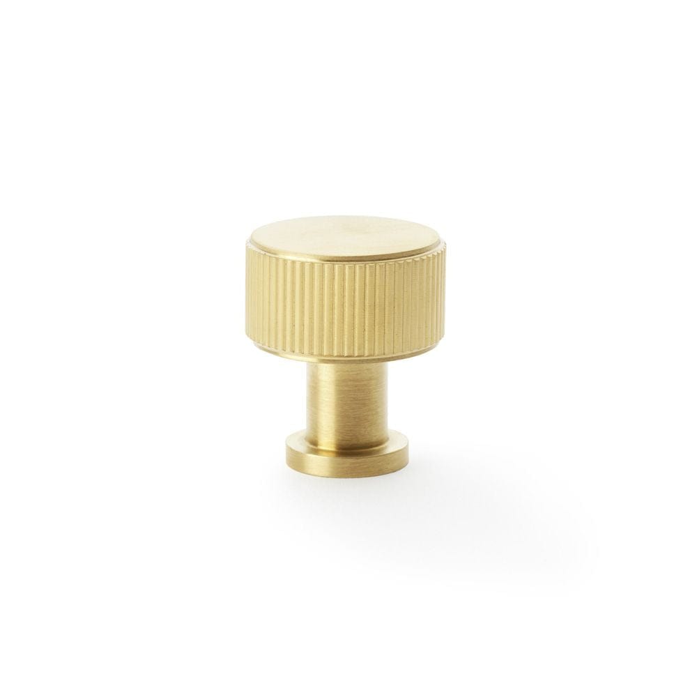 Alexander & Wilks Cabinet Hardware Satin Brass PVD / Cabinet Knobs / 29mm Dia. Alexander & Wilks Lucia Reeded Cupboard Knob - Satin Brass PVD - 29mm