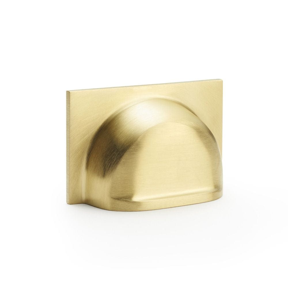 Alexander & Wilks Cabinet Hardware Satin Brass PVD / Cabinet Cup Pulls / 40mm Alexander & Wilks Quantock Cup Pull Handle - Satin Brass PVD - Centres 40mm